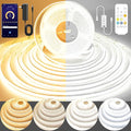 Pandery COB LED Strip Light,CCT Dimmable Strips Light,2700K-6500K,6.56ft/2m,8mm Wide,CRI90+ 24V LED Strips Kit with Bluetooth APP Control/Music Mode,for Bedroom,Kitchen,DIY Lighting
