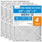 LotFancy 20x25x1 Air Filter MERV 13 4-Pack, Electrostatic Pleated HVAC Furnace by LotFancy