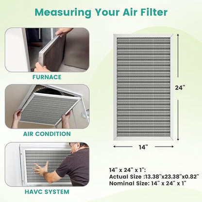 12x24x1 HVAC Furnace Air Filter, Washable Electrostatic Furnace Filter - Image 3