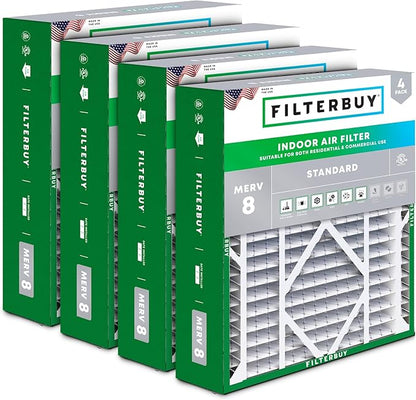 Filterbuy 21x21x5 Air Filter MERV 8 Essential Dust & Allergy Defense, by Filterbuy