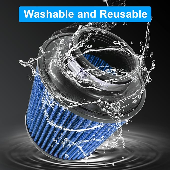 Cold Air Intake Filter High Performance Washable Filter Clamp-On Replacement - Image 4