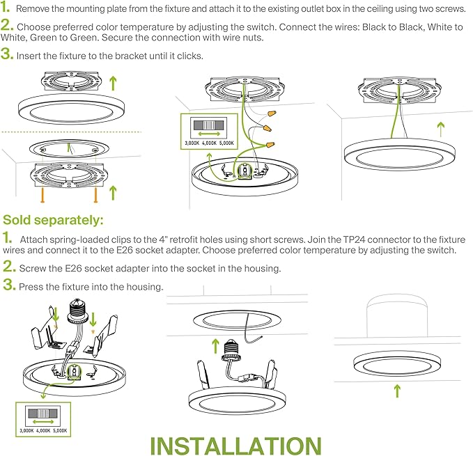 ASD LED 7" Round Flush Mount Ceiling Light Fixture, Low Profile Surface Lighting | 5CCT, Dimmable, Ultra-Thin, ETL Listed | 15W 1260LM 2700-6000K 120V | Kitchen, Bedroom, Hallway Lamp | White