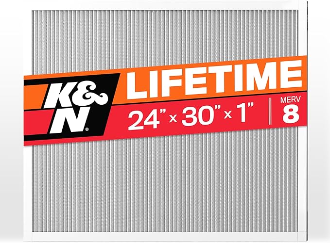 K&N 24X30X1 HVAC Furnace Air Filter, Lasts a Lifetime, Merv 8, the Last HVAC by KNEngineeringInc