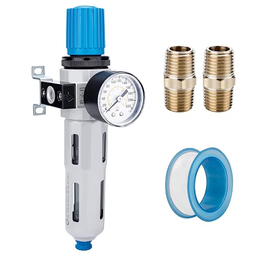 NANPU 3/8" NPT High Pressure Compressed Air Filter Regulator Water/Oil Trap by NANPU