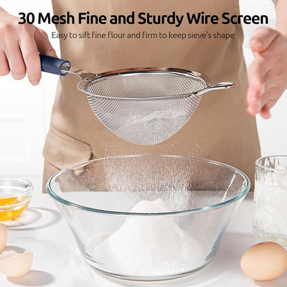 U-Taste Medium Fine Mesh Strainer: 18/8 Stainless Steel 4.73in 30 Mesh Kitchen - Image 5