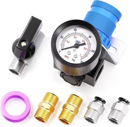 TAILONZ PNEUMATIC 5-in-1 1/4 Inch NPT AR2000 Mini Pressure Regulator Kit by TAILONZPNEUMATIC
