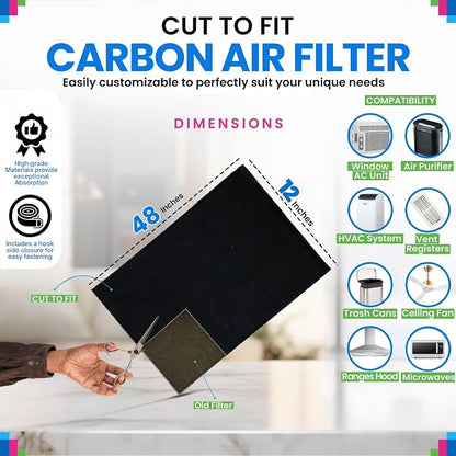 Cut to Fit Activated Carbon Filter Sheet 12” x 48” - Image 3