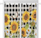 Sunflowers Bathroom Curtains 63 Inch Length, Window Curtains Tab Top by Unknown