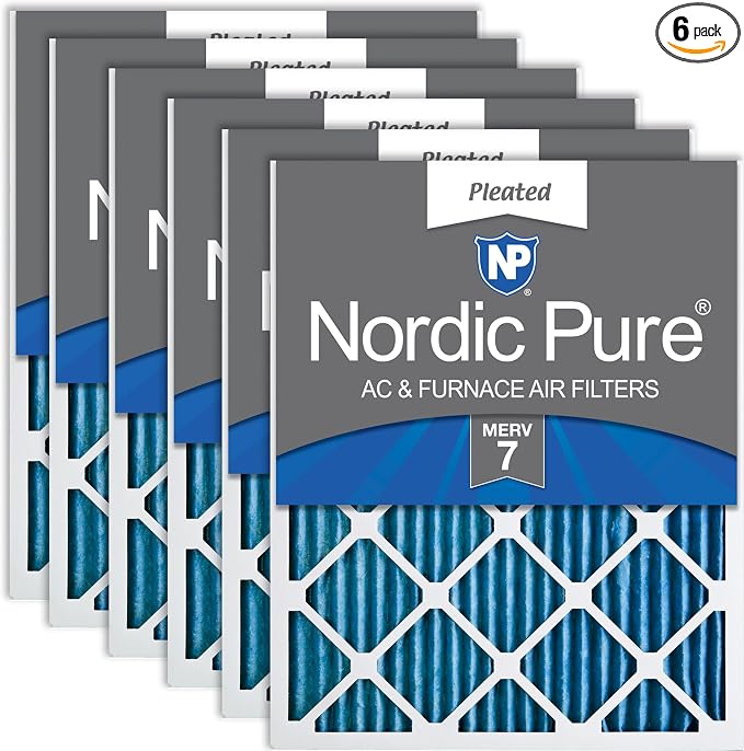 Nordic Pure 16x30x1 Pleated MERV 7 Air Filters 6 Pack by NordicPure