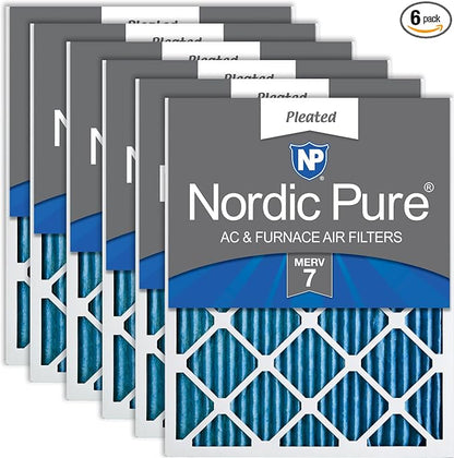 Nordic Pure 18x20x1 Pleated MERV 7 Air Filters 6 Pack by NordicPure