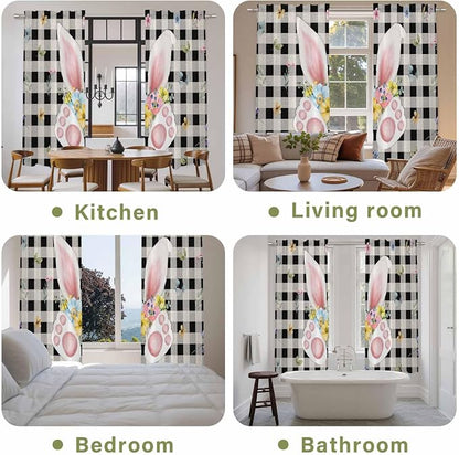 Easter Window Curtains 72 Inch Long 2 Panel Set, Rod Pocket Long Curtains & - Image 8