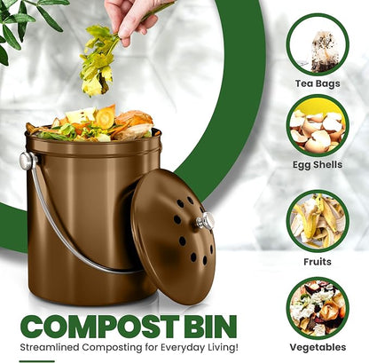 Utopia Kitchen Compost Bin for Kitchen Countertop, 1.3 Gallon Compost Bucket - Image 4