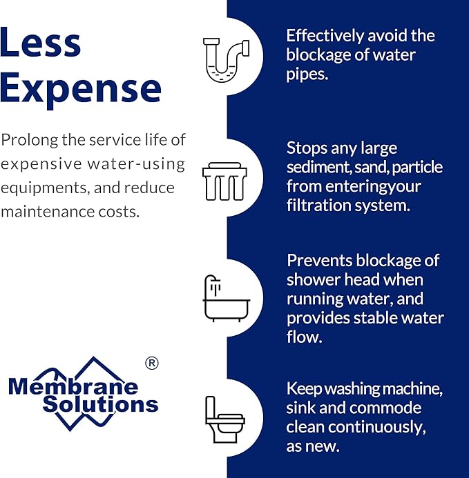 Membrane Solutions 10 Micron Sediment Water Filter Replacement Polypropylene - Image 5