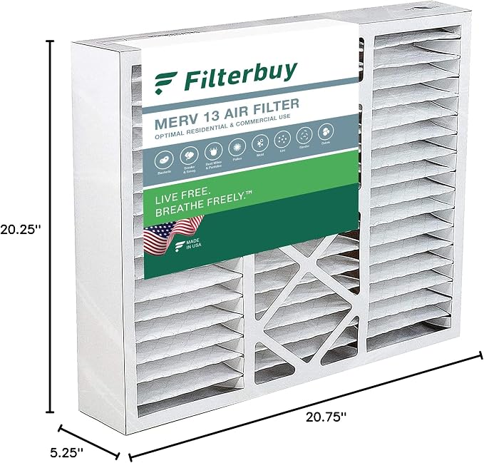 Filterbuy 20x20x5 Air Filter MERV 13 Optimal Smoke & Allergy Defense, Pleated - Image 10
