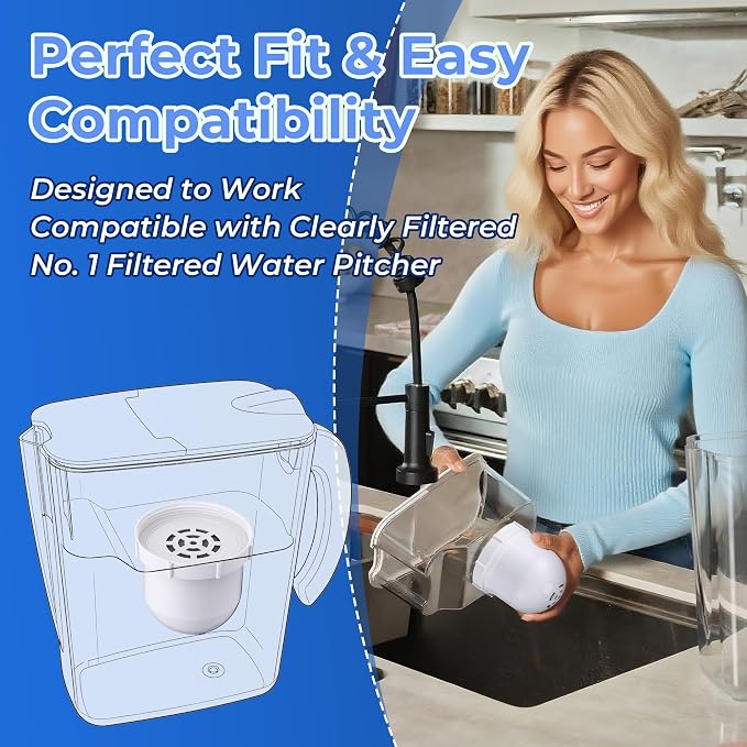 2 Pack Upgraded Water Pitcher Replacement Filter Compatible - Image 3