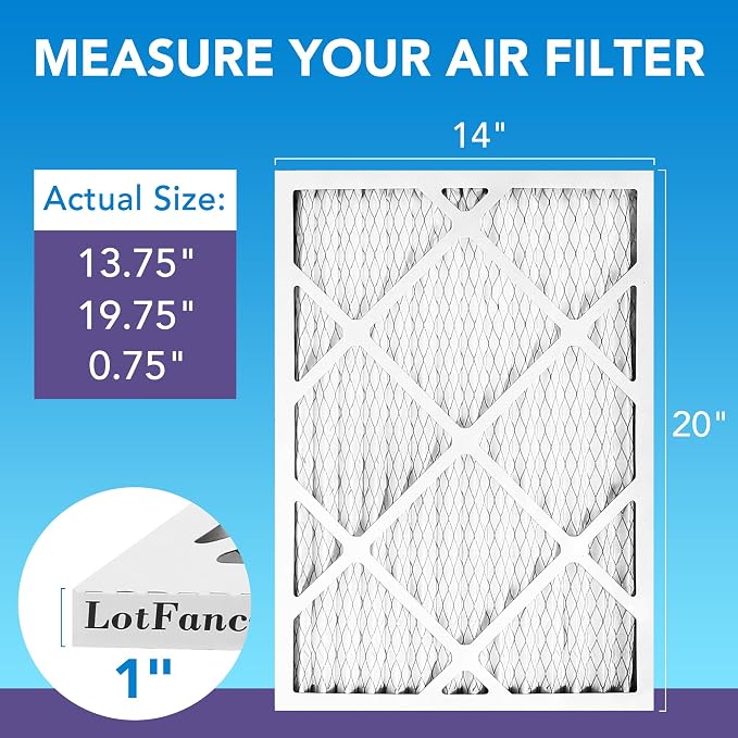 LotFancy 14x20x1 Air Filter MERV 11 6-Pack, Electrostatic Pleated AC Furnace - Image 2