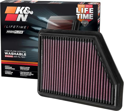K&N High-Flow Original Lifetime Engine Air Filter: Increase Power: Premium by KNEngineeringInc