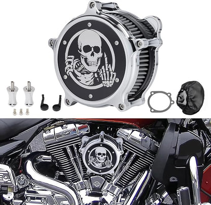 Motorcycle Air Filter Skull Style Air Cleaner - Image 6
