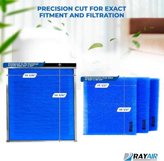 RAYAIR SUPPLY 20x20 Replacement Filter Pads Compatible - Image 2