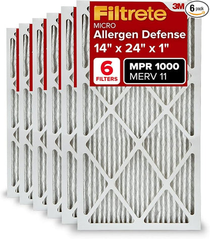 Filtrete 14x24x1 Air Filter, MERV 11, MPR 1000, Allergen Defense, 3-Month AC by Filtrete