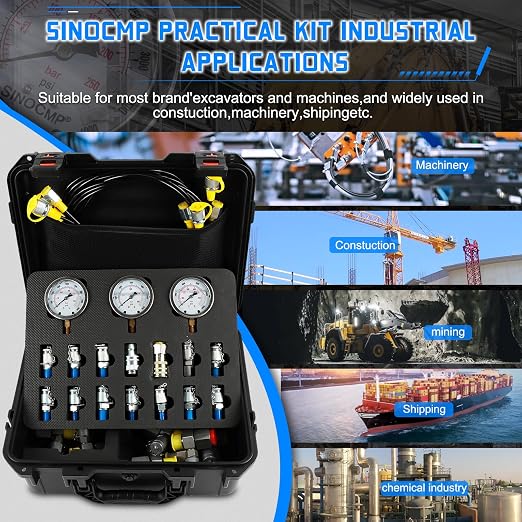 SINOCMP Hydraulic Pressure 3 Gauges Test Kit - Image 6