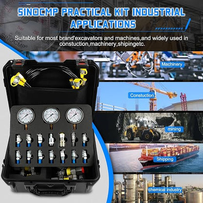 SINOCMP Hydraulic Pressure 3 Gauges Test Kit - Image 6