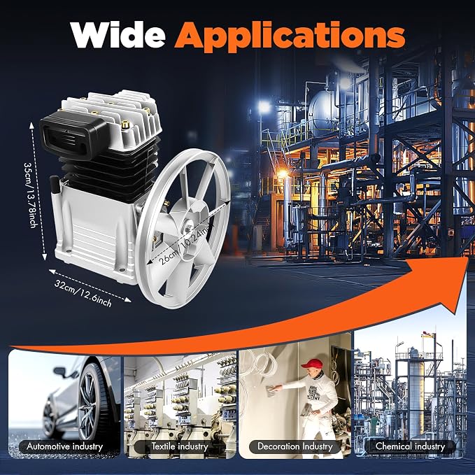 Air Compressor Pump Head, 2HP Air Compressor Pump-Head, 1500W Portable - Image 6