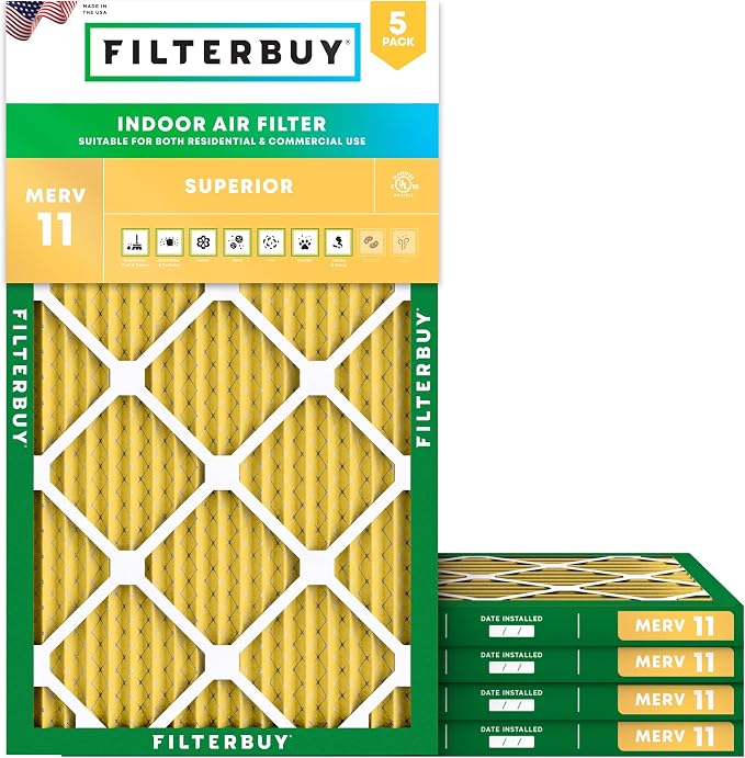Filterbuy 12x30x1 Air Filter MERV 11 Superior Pet & Allergy Defense, by Filterbuy