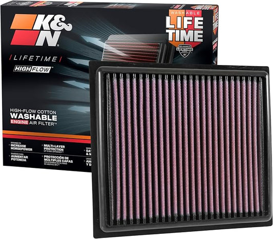 K&N High-Flow Original Lifetime Engine Air Filter: Increase Power: Premium by KNEngineeringInc