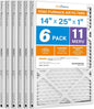 LotFancy 14x25x1 Air Filter MERV 11 6-Pack, Electrostatic Pleated AC Furnace by LotFancy