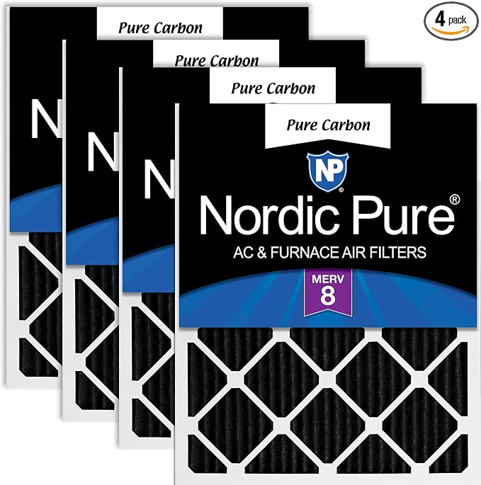 Nordic Pure 25x25x1 Pure Carbon Pleated Odor Reduction Furnace Air Filters 4 by NordicPure