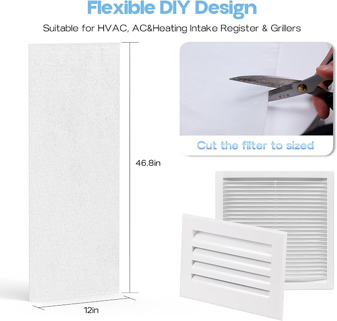 6 Packs Air Vent Filter 12x46inch Electrostatic Filter Media - Image 2
