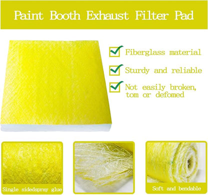 AUC Paint Booth Exhaust Filters, 22 Gram Fiberglass Paint Arrestors Pad - Image 3