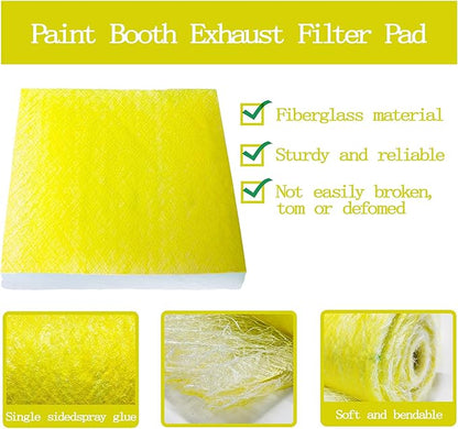 AUC Paint Booth Exhaust Filters, 22 Gram Fiberglass Paint Arrestors Pad - Image 3