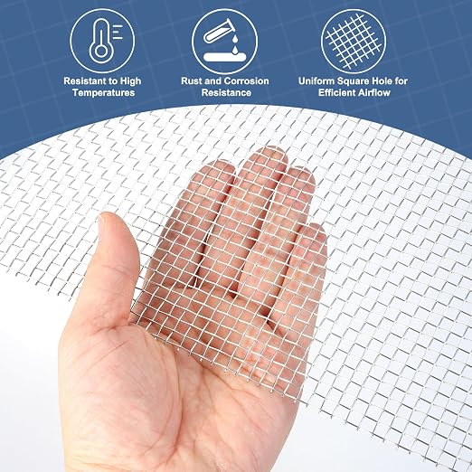 uxcell 5 Mesh 118" x 12" Woven Wire Mesh, 304 Stainless Steel Air Vent Filter - Image 5