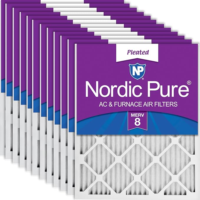 Nordic Pure 14x20x1 Pleated MERV 8 Air Filters 12 Pack by NordicPure