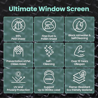 51in X 190in Window Screen Mesh, Replacement, Water-Resistant, Pet Resistant - Image 2