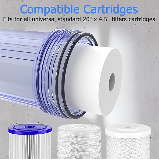 WHT20 Whole House Water Filter Housing, Fit 20"x4.5" Sediment etc Filters - Image 6