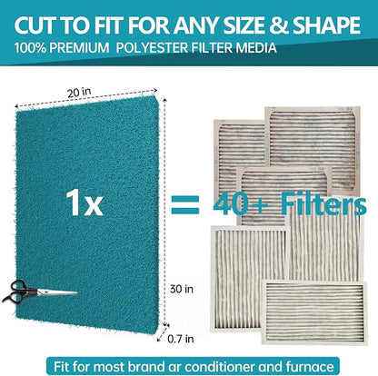 Reusable Air Filter 20x30, High Air Flow Cut to Fit Furnace Filters, MERV 6 - Image 2