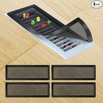 Magnetic Floor Register Vent Covers, 4 x 12 Inch Air Vent Filter Mesh, Sticky by ServetoMakeYourLifeEasier
