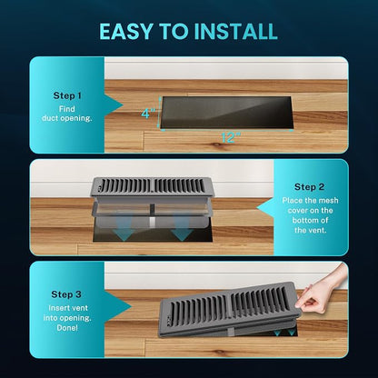 Floor Register 4 x 12 Inch, HG Power 1 Pack Heavy Duty Floor Vent Covers - Image 8