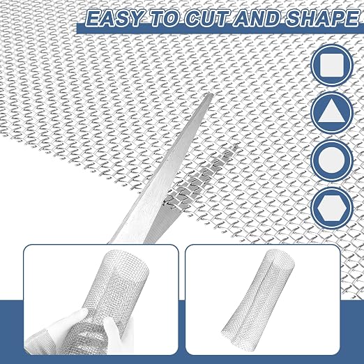 uxcell 8 Mesh 79" x 10" Woven Wire Mesh, 316 Stainless Steel Air Vent Filter - Image 4
