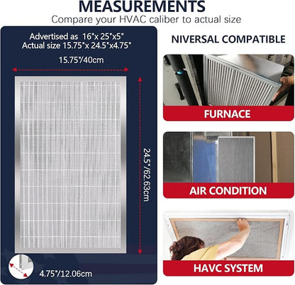 16x25x5 Reusable Electrostatic Air Filter, MERV 8 Lifetime Aluminum AC/HVAC - Image 6