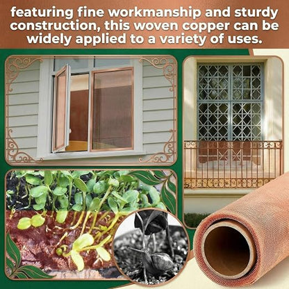 Therwen 24 Inch x 20 ft Copper Mesh Screen 99.9% Pure Copper 40 Mesh Roll Wire - Image 5