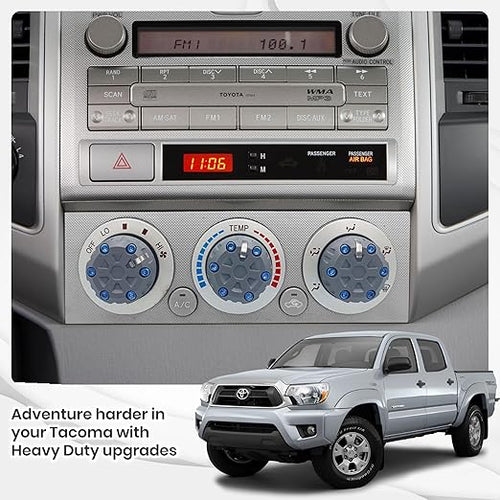 2nd Gen Tacoma Accessories AC Knob Upgrade - 2005,2006,2007,2008,2009,2010,2011,2012,2013,2014,2015 Tacoma Climate Control Dial Mods Set - 2nd Gen Tacoma Mods - for Toyota Interior Replacement Kit