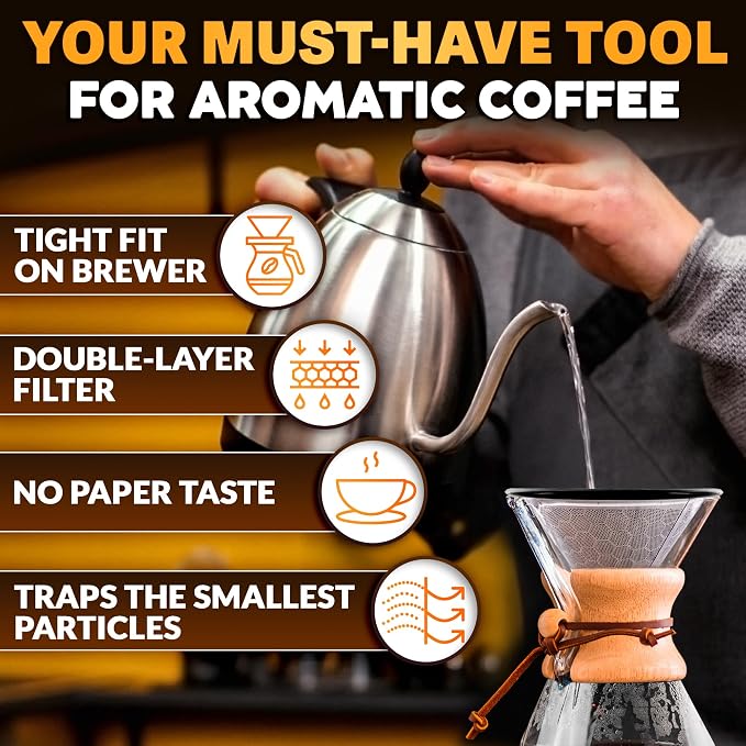 Stainless Steel Pour Over Coffee Filter Compatible - Image 4