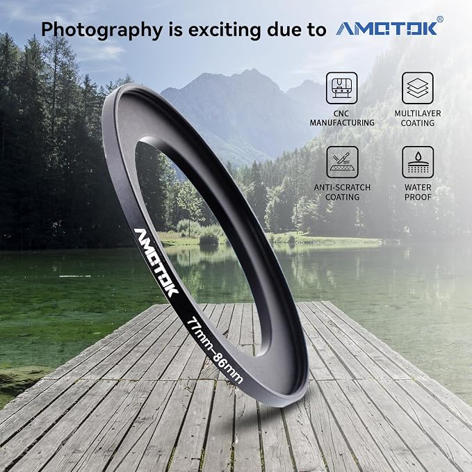 77mm Lens to 86mm Camera Lens Adapter, 77mm to 86mm Filter Step up Ring Adapter - Image 2