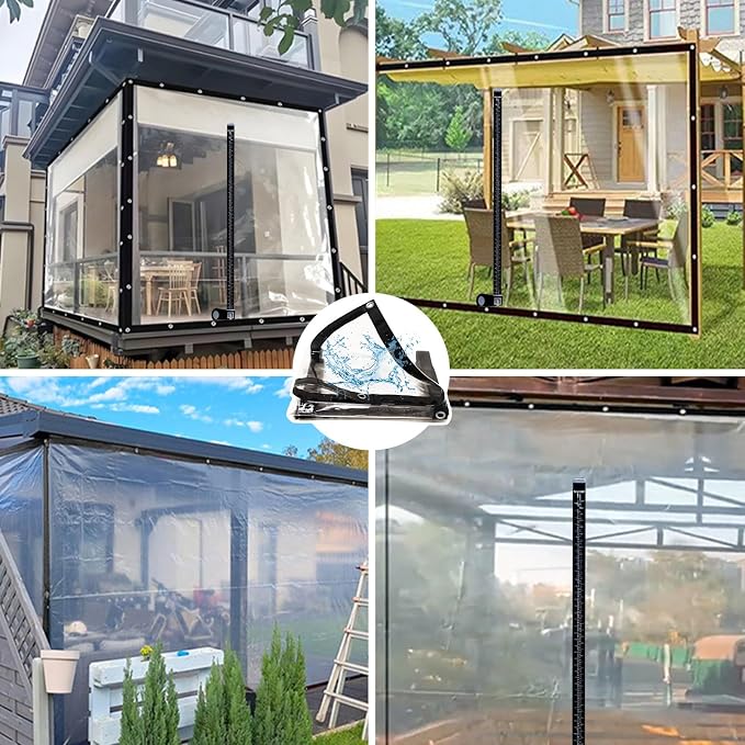 Curtain Patio Enclosure, Water Proof PVC Curtains - Image 7