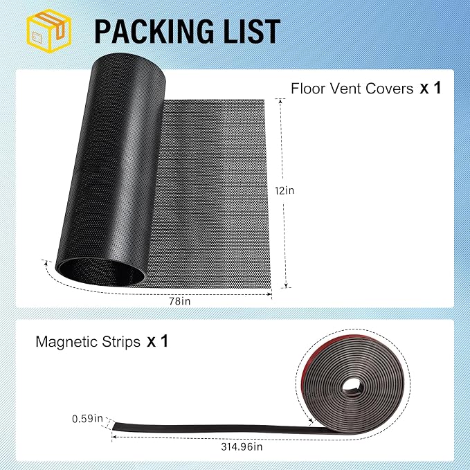 78x12 inch Customizable DIY Floor Vent Covers, Magnetic PVC Vent Mesh - Image 2