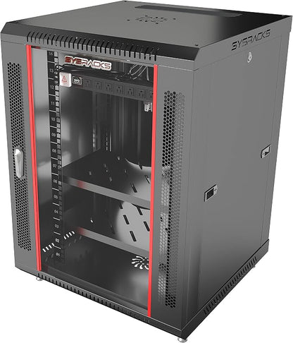 Sysracks 15U Wall Mount Server Rack Cabinet, 19” Locking Network Rack, 24” Deep by SYSRACKS